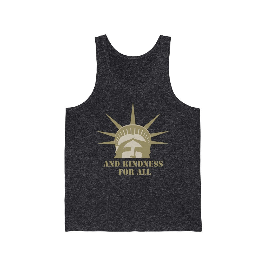 And Kindness For All / Beige Graphic Jersey Tank