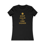 Load image into Gallery viewer, Keep Calm and Vibe Higher / Gold Graphic Tee
